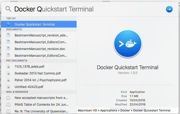 where is docker quickstart terminal